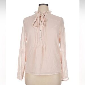 Calvin Klein Light Pink Blouse with Tie Neck